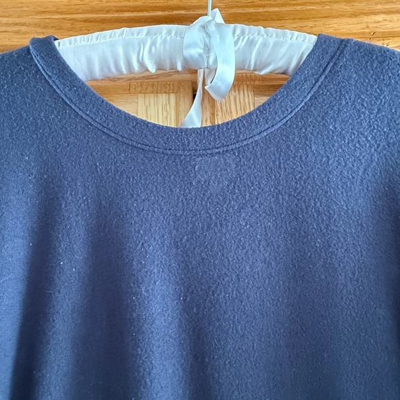 Dressbarn Navy Blue Top with Leopard Accent - Picture 3 of 6